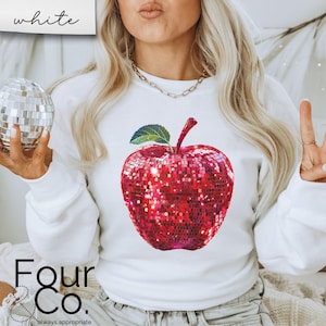 Disco Apple Teacher Sweatshirt, Gift for Teacher
