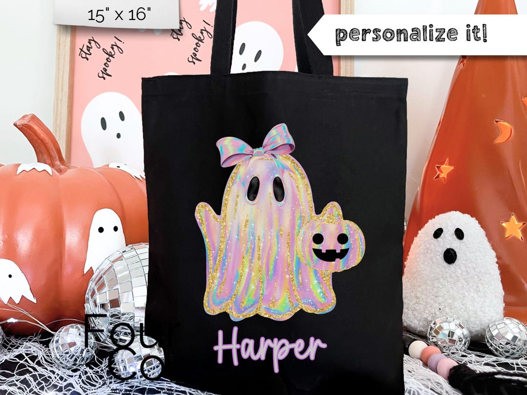 Personalized Trick or Treat Bag, Girl Halloween Bag, Candy Bag - Etsy