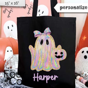 Personalisierte Süßes oder Saures Tasche, Mädchen-Halloween-Tasche, Süßigkeitstasche
