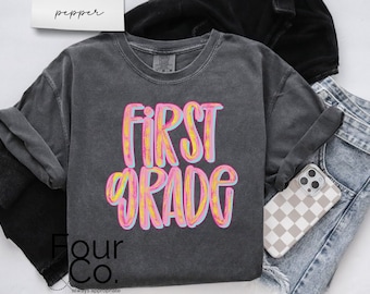 Comfort Colors First Grade Teacher Shirt, Elementary School Tee
