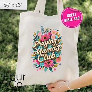 Christian tote bag, Church bag, Christian tote bags, Christian merch, Bible tote, Jesus tote, Bible bag, Floral christian bag