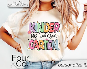 Personalized Kindergarten Teacher Shirt, Kindergarten Teacher Shirt, Personalized Teacher Shirt, Custom Teacher Shirt