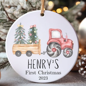 Baby&#39;s First Christmas Ornament, Personalized First Christmas Boy Ornament, Custom Baby Boy Ornament 2023