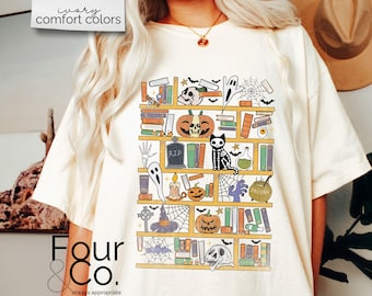 Teacher Halloween Comfort Colors Shirt, Librarian Spooky Books Tee