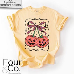 Comfort Colors® Halloween-tröja, pumpa-körsbär-tröja, kokett Halloween-tröja bild 2