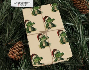 Alligator Wrapping Paper, Alligator Gift Wrap, Christmas on the Bayou