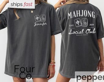Personalized Mahjong Social Club Shirt, Custom Text