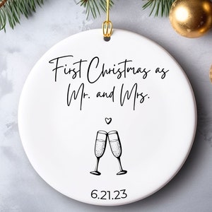 Mr and Mrs Christmas Ornament, Personalized Wedding Gift, First Christmas Married Ornament 2023, Newlywed Gift, Our First Christmas Ornament