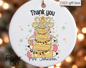 Gift for Teacher, Custom Teacher Ornament