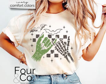 Halloween Shirt, Halloween Hexe Shirt, Skelett Shirt