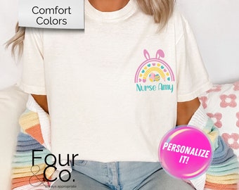Gepersonaliseerd T-shirt voor leraren in comfortkleuren Pasen