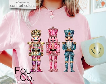 Faux Glitter Christmas Shirt, Sparkle Christmas Shirt, Disco Nutcracker Shirt