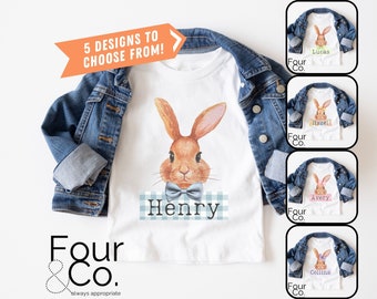 Personalized Bunny Easter Shirt, Toddler Egg Hunt Tee
