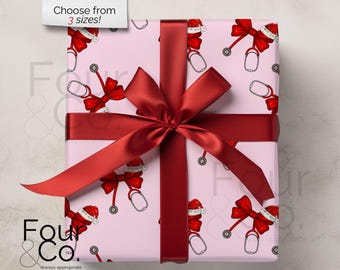 Papel de regalo navideño para enfermeras, papel de regalo médico, papel de regalo para médicos