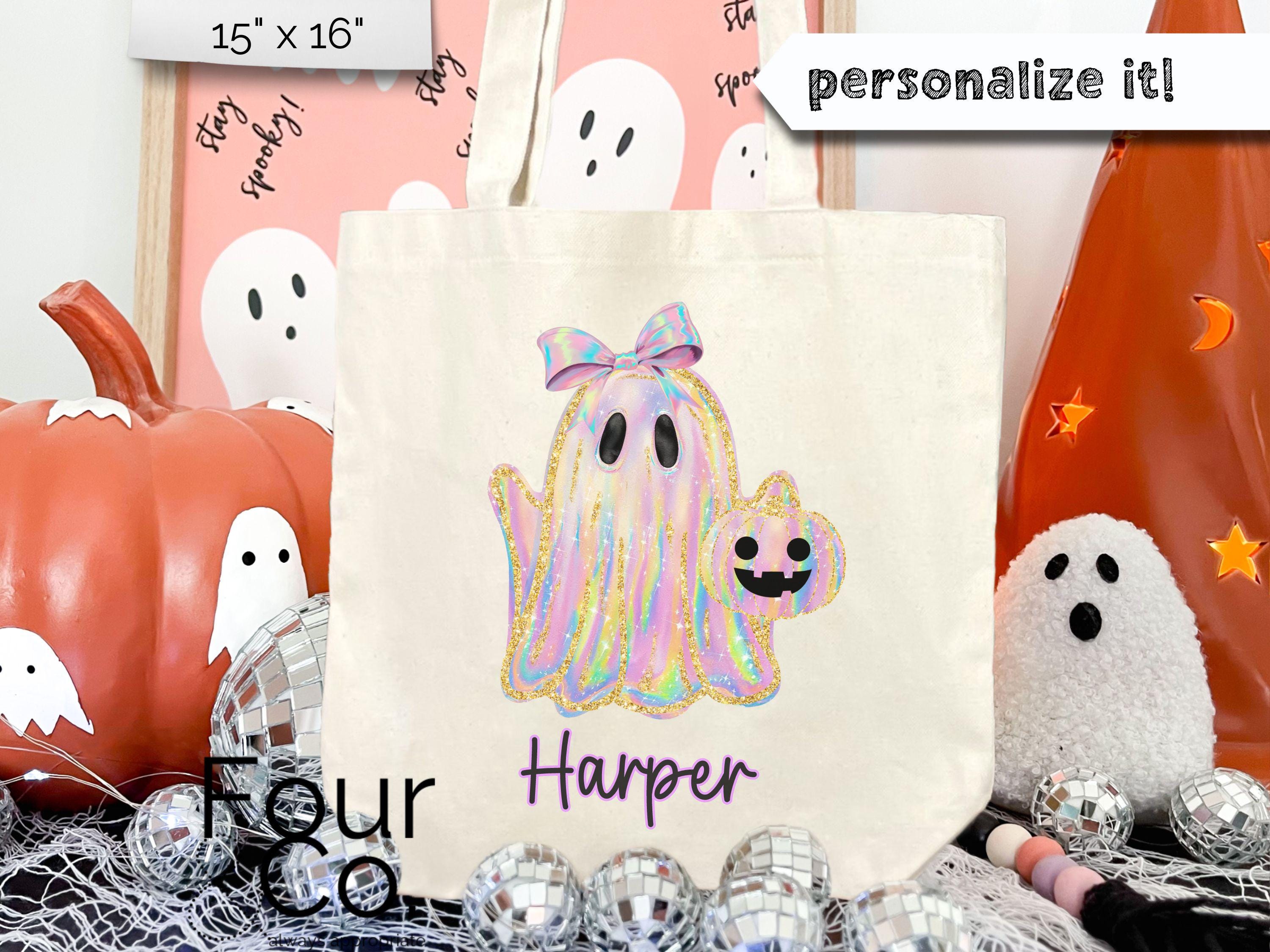 Personalized Trick or Treat Bag, Girl Halloween Bag, Candy Bag