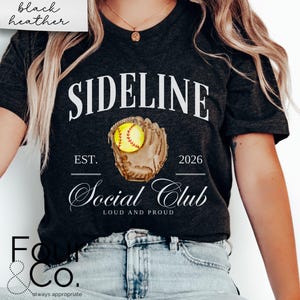 Softball Mama Shirt, Sideline Social Club Tee image 1