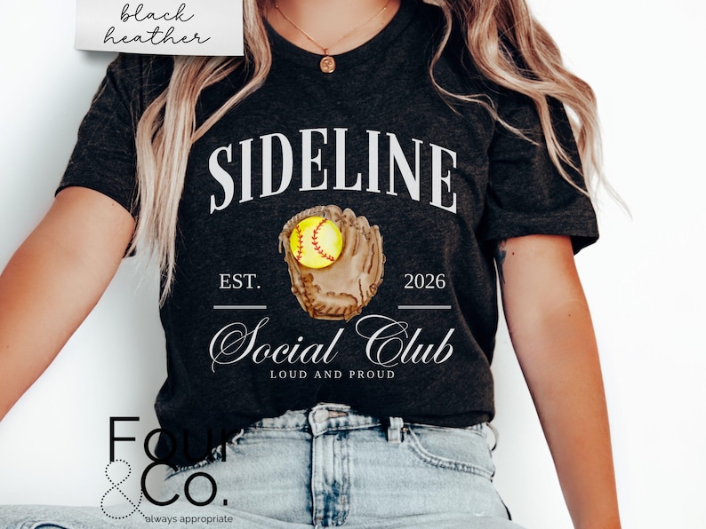 Softball Mama Shirt, Sideline Social Club Tee image 1