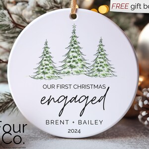 Engagement Ornament, Engagement Gift, Wedding Shower Gift, First Christmas Engaged