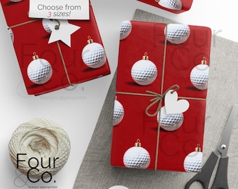 Christmas Golf Wrapping Paper, Golf Santa Wrapping Paper