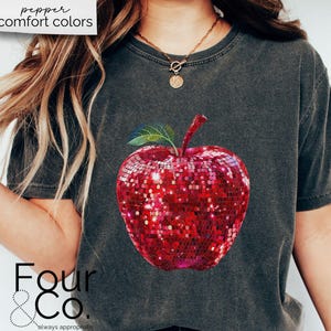 Disco Teacher Shirt, Retro Teacher Shirt, Disco Apple Shirt image 6