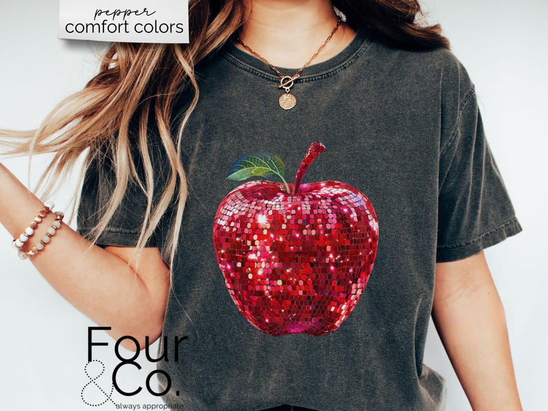 Disco Teacher Shirt, Retro Teacher Shirt, Disco Apple Shirt image 6