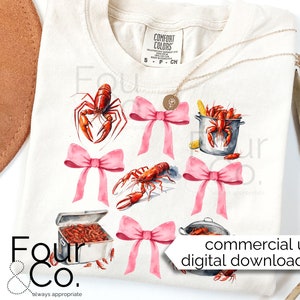 Crawfish Coquette PNG, Crawfish Shirt Design, Crawfish Boil PNG SVG