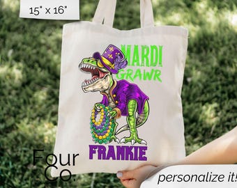 Mardi Gras Tote Bag, Mardi Gras Bead Bag, Custom Bead Bag