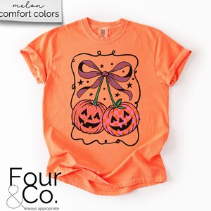 Comfort Colors® Halloween-tröja, pumpa-körsbär-tröja, kokett Halloween-tröja bild 1