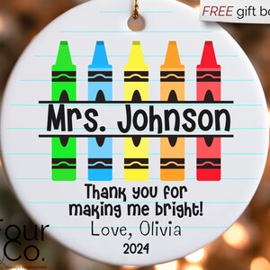 Custom Teacher Ornament, Teacher Name Ornament, Teacher Christmas Gift