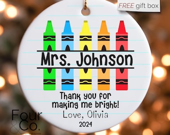 Custom Teacher Ornament, Teacher Name Ornament, Teacher Christmas Gift