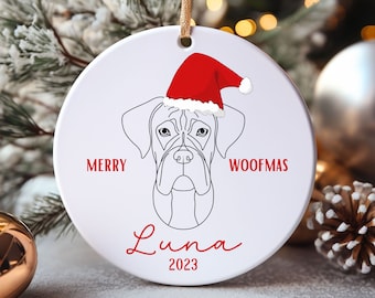 Personalized Dog Ornament, Christmas Gift for Dog, New Dog Owner Gift, Boxer Dog Ornament, Custom Dog Ornament, Dog Mom Gift, Dog Lover Gift