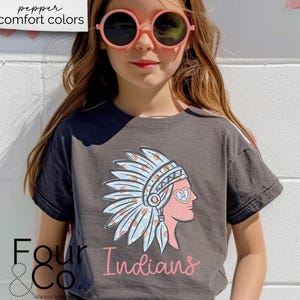 Girls Indians Shirt, Kids Indians Shirt, Girls School Mascot Shirt