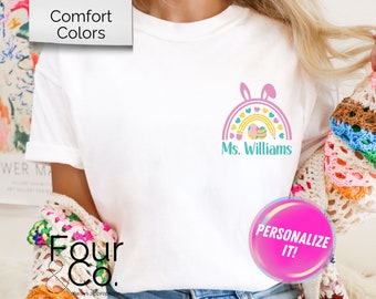 Personalized Easter Teacher Shirt, Comfort Colors Tee