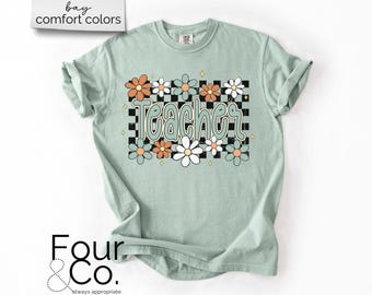 Retro Lehrer Shirt, Floral Lehrer Shirt, neues Lehrer Shirt