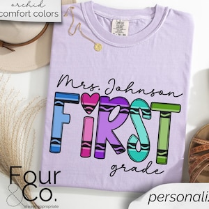 Camiseta personalizada para maestro de primer grado, camisetas para maestro de primer grado, camiseta personalizada para maestro
