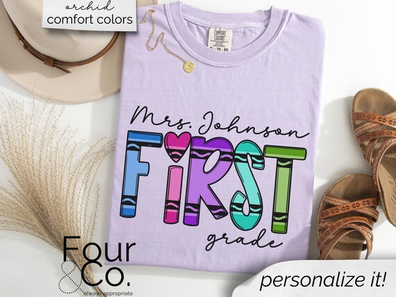 Personalized 1st Grade Teacher Shirt, First Grade Teacher Shirts, Custom Teacher Shirt