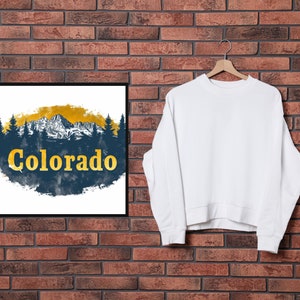 Colorado Poster, Colorado Wall Art, Vintage Wall Art, Colorado Art Print, Colorado Cityscape Poster, Colorado Decor Digital Download