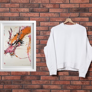 New Year Of The Dragon 2024 , Oriental Chinese Dragon , Digital Print Chinese Lunar New Year, Minimalist Printable Digital Painting