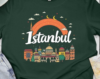 Istanbul Cityscape Art T-Shirt: Unique Architecture Graphic Tee
