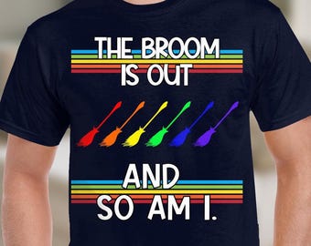 Lustiges Halloween Pride Shirt-Unisex-The Besen ist raus & so bin ich T-Shirt, Hexe Shirt, Besen Shirt, Halloween Shirt,