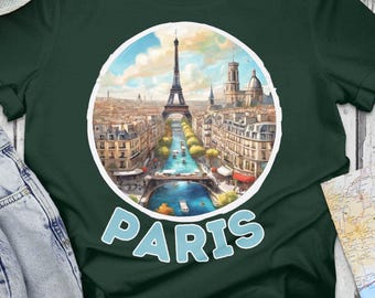 Paris Eiffel Tower T-Shirt: Illustrated Cityscape Souvenir
