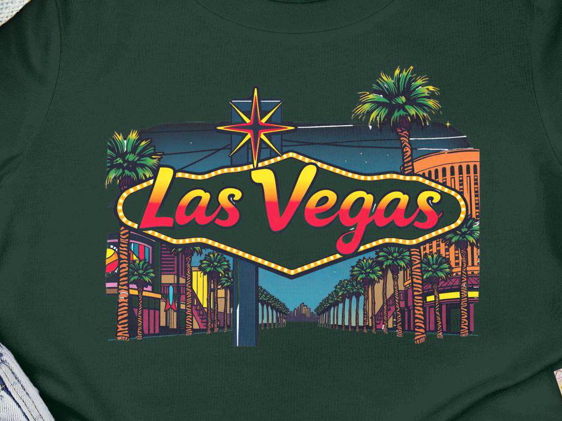 Las Vegas Graphic T-shirt: Vibrant Strip Souvenir Tee - Etsy