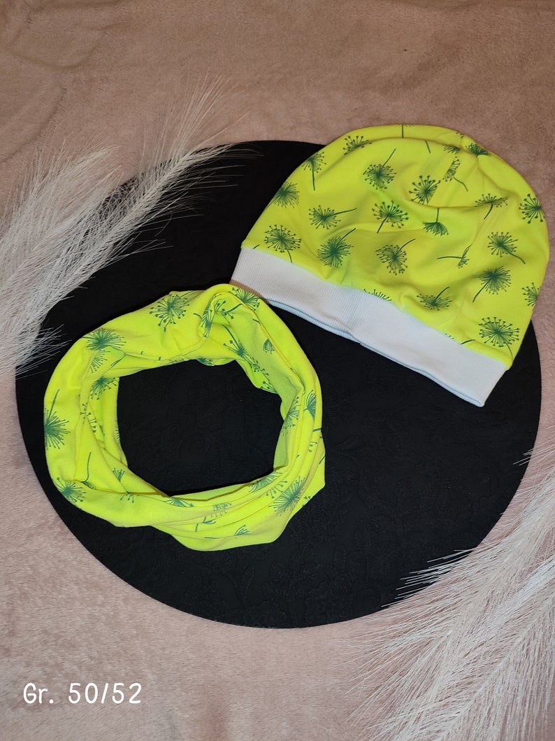 Beanie and loop Neon gelb