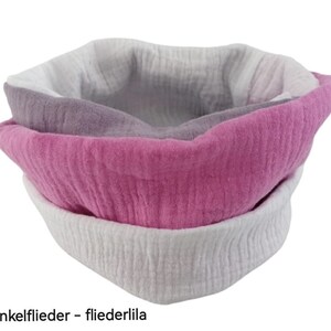 Écharpe à boucle en mousseline pour enfants, 3 couleurs, écharpe à boucle pour filles weiß-flieder/fl.lila