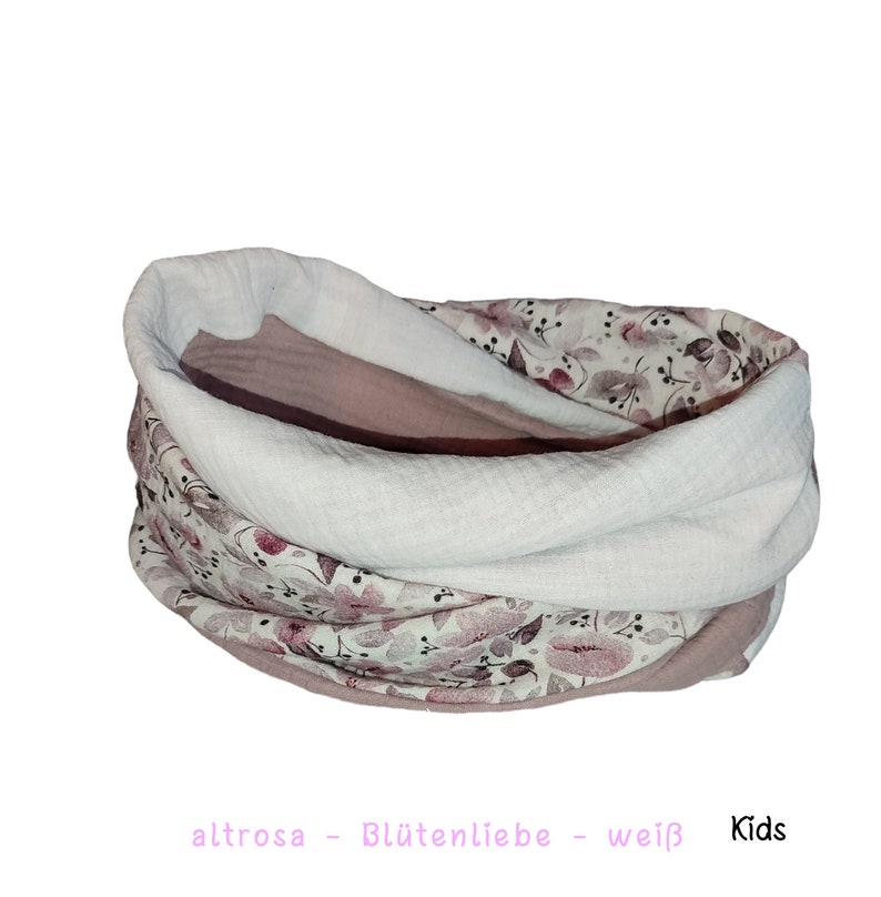 3 colors kids muslin loop scarf loop scarf girls Blütenliebe