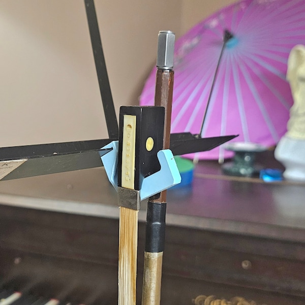 Bow Holder for Wire Music Stand 3D Printed Random Color