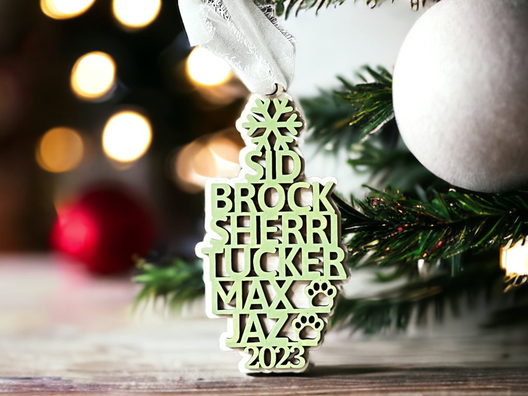 Personalized Family Name Ornament 2024 Family Tree Ornament custom
