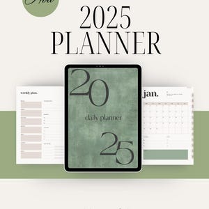 Minimalist 2025 Digital Planner | Daily, Weekly, Monthly Goodnotes iPad Planner, Self-Care Planner, ADHD Friendly
