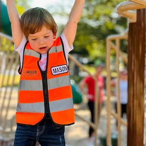 Personalized Kids Construction Worker Vest, Custom Toddler Worker Vest for Pretend Play