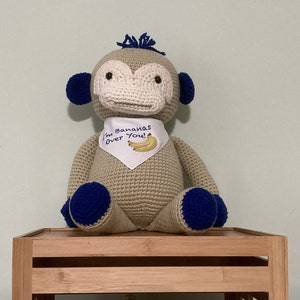 Handmade Crochet Animals, Monkey, Amigurumi, Cuddle Buddies, Stuffed Animals